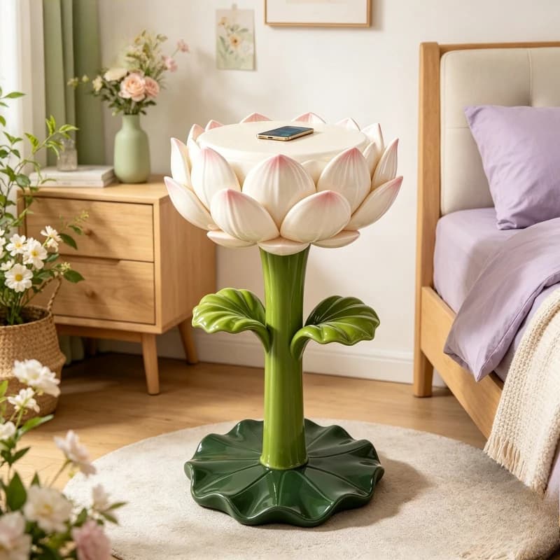Lotus Home Furnishing Living Room Home Sofa Next to Several Floor Decorative Ornaments