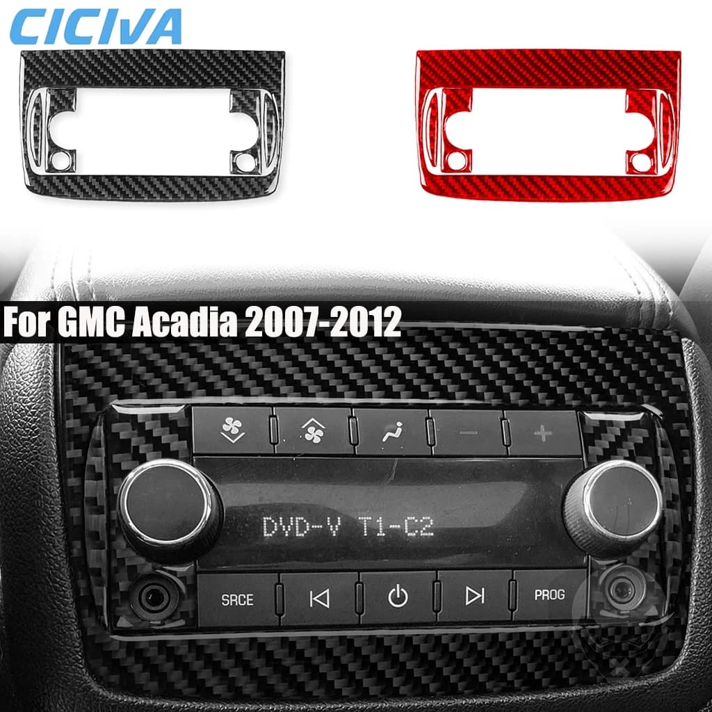 Carbon Fiber Car Accessories Rear Center Console Decorative Panel Interior Cover Trim Modified Sticker For GMC Acadia 2007-2012