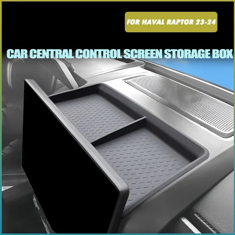 Car Central Control Screen Storage Box Fit for Haval Raptor 23-24 Auto Dashboard Silicone Anti-slip Mat Car Interior Accessories
