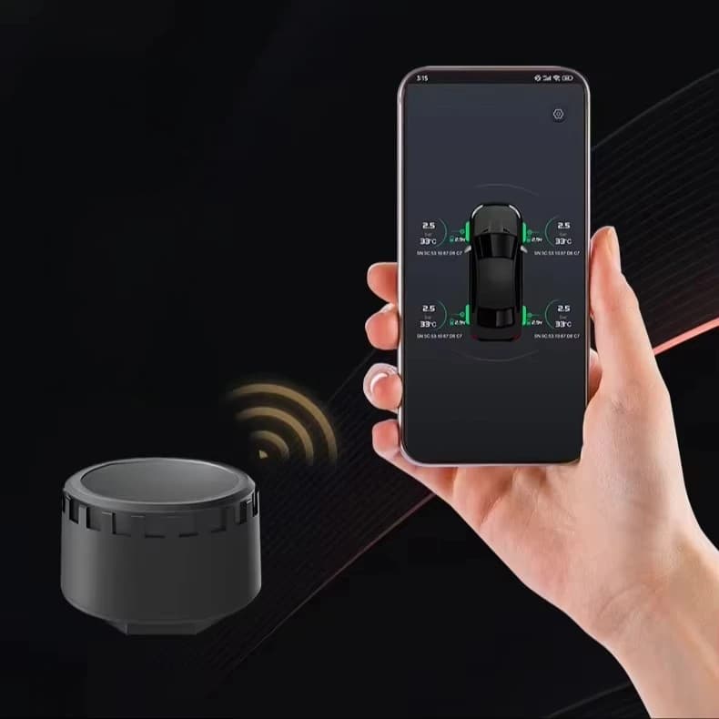 Bluetooth 5.0 Automotive Tire Pressure Monitoring System External TPMS with Mobile APP Display Tire Pressure Sensor