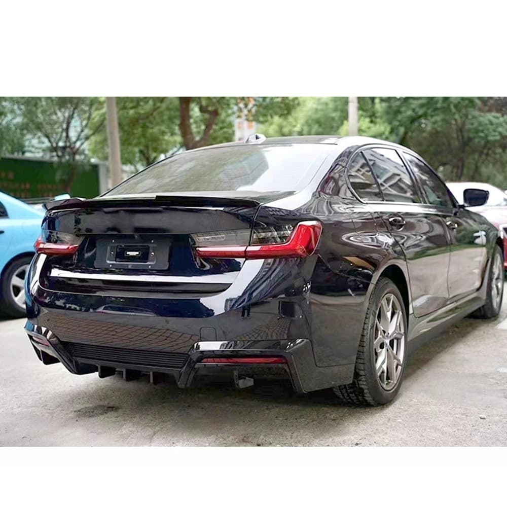 Glossy Black Car Rear Bumper Diffuser Rear Side Splitters Spoiler Lip Rear Bumper Protector For BMW i3 2022 2023 Car Accessories