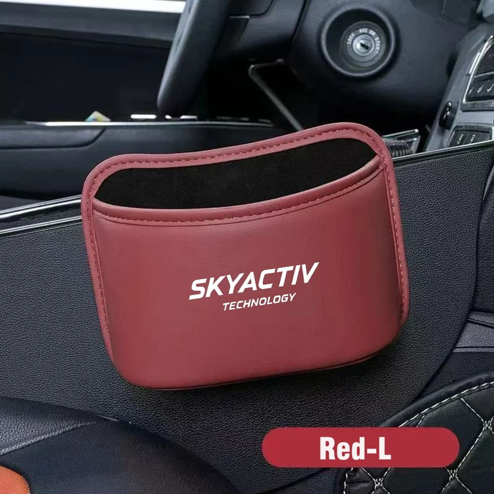 Car Door Storage Box PU Leather Seat Back Hanging Trash Can Bin For Mazda SKYACTIV CX3 CX5 CX7 CX9 3 6 Demio MX5 Axela