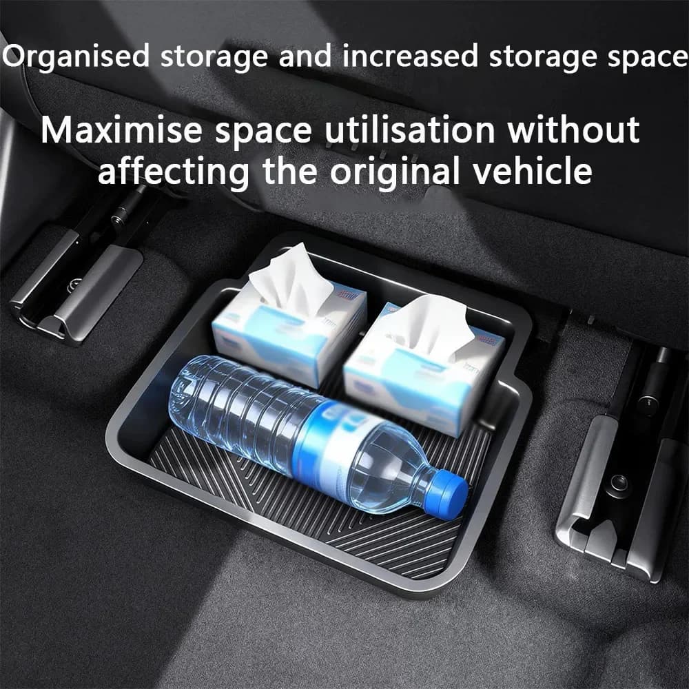For Mercedes-Benz S-Class W223 V223 Z223 2021-2026 Car Interior Black Under Seat Silicone Storage Box Organizer Accessory