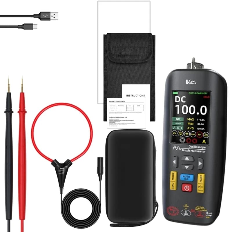 E15A Small Digital Oscilloscope & Multimeter Set Fit for Automotive Diagnostics