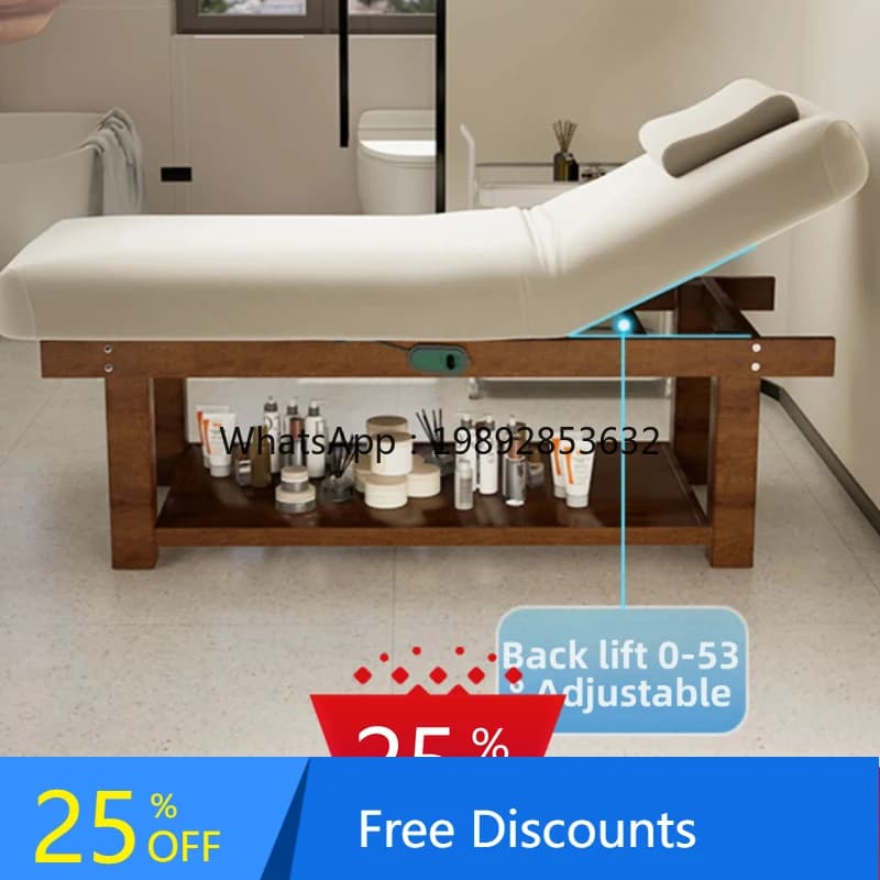 AA Solid Wood Massage Bed Latex Eyelash Bed Spa Tattoo Embroidery