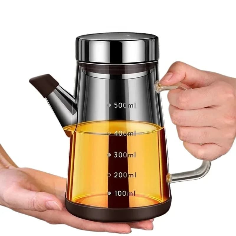 Glass small oil pot household kitchen does not hang oil with scale seasoning bottle oil bottle leak-proof soy sauce vinegar