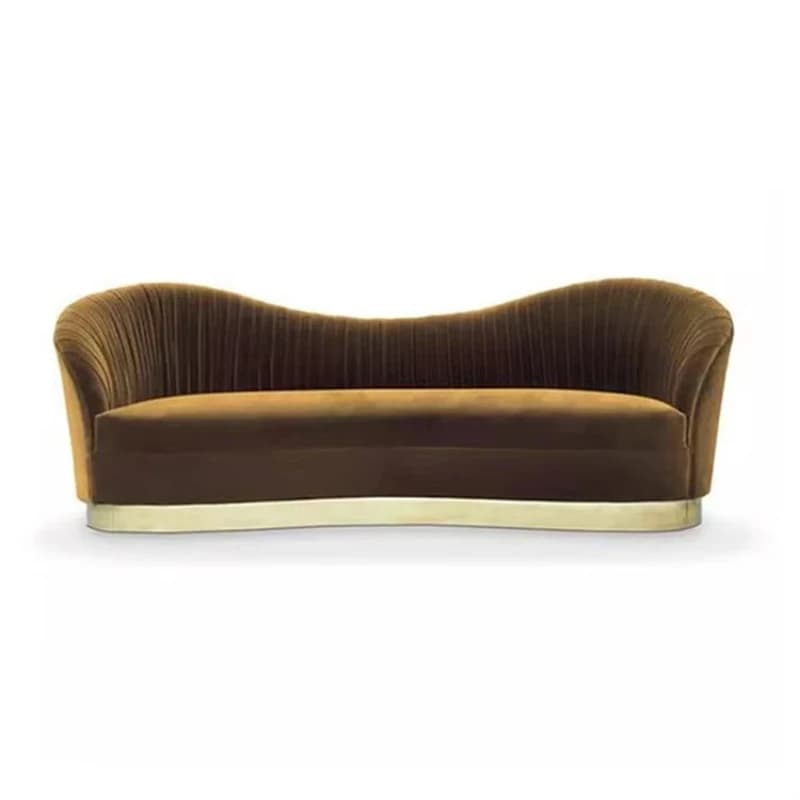 2020 new green sofa velvet fabric section sofa living room room gold brass base wholesale furniture