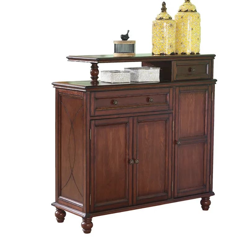 American solid wood shoe cabinet entrance double-sided partition cabinet living room multi-function