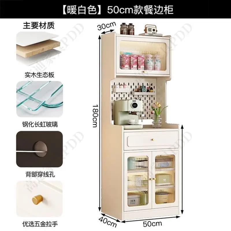HYS solid wood dining side cabinet integrated storage cabinet against the wall living room home storage cabinet storage