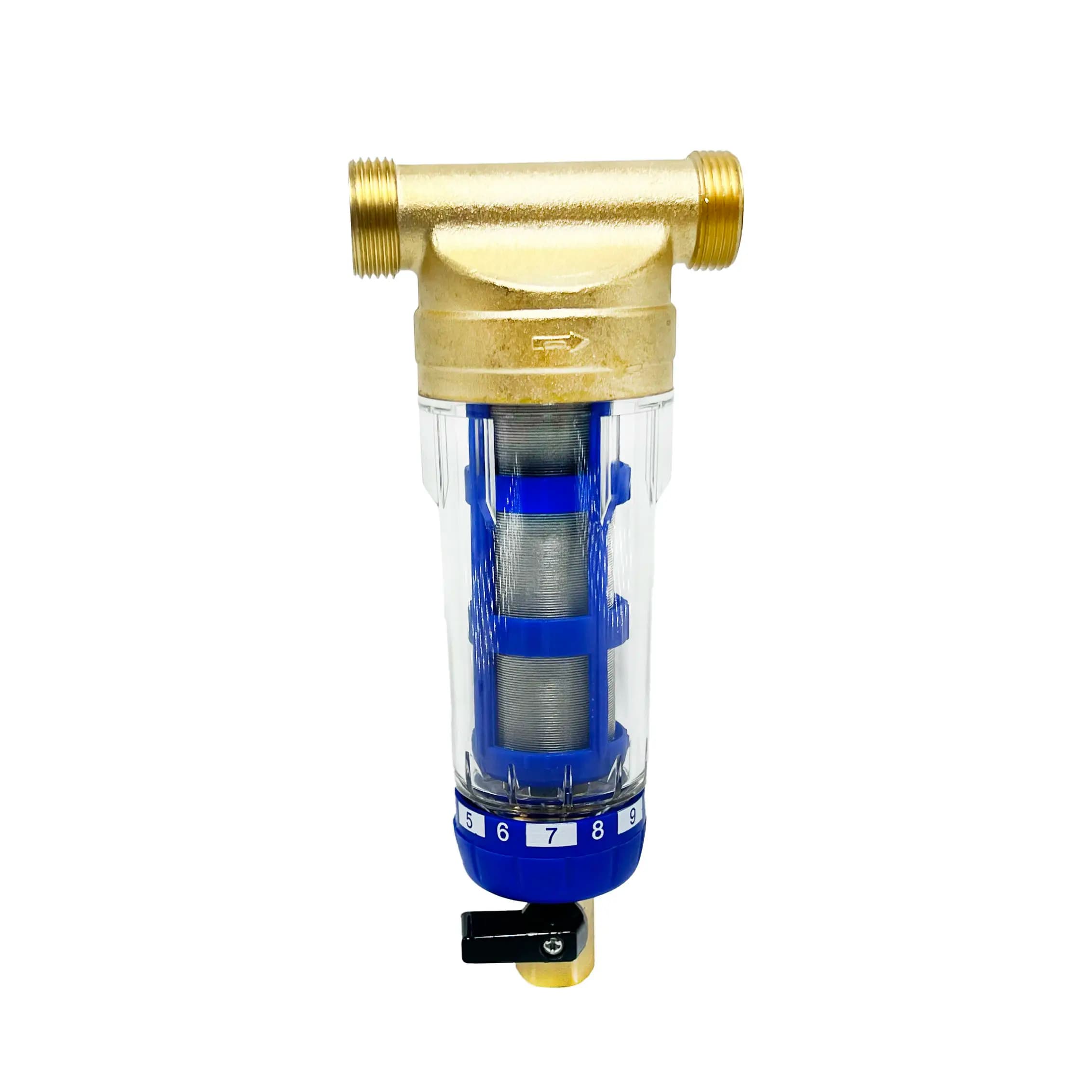 Hot Sale Intelligent Manual Stainless Steel 60 Micron Filtration Sewage Backwash Prefilter for Outdoor Household RV Car Use