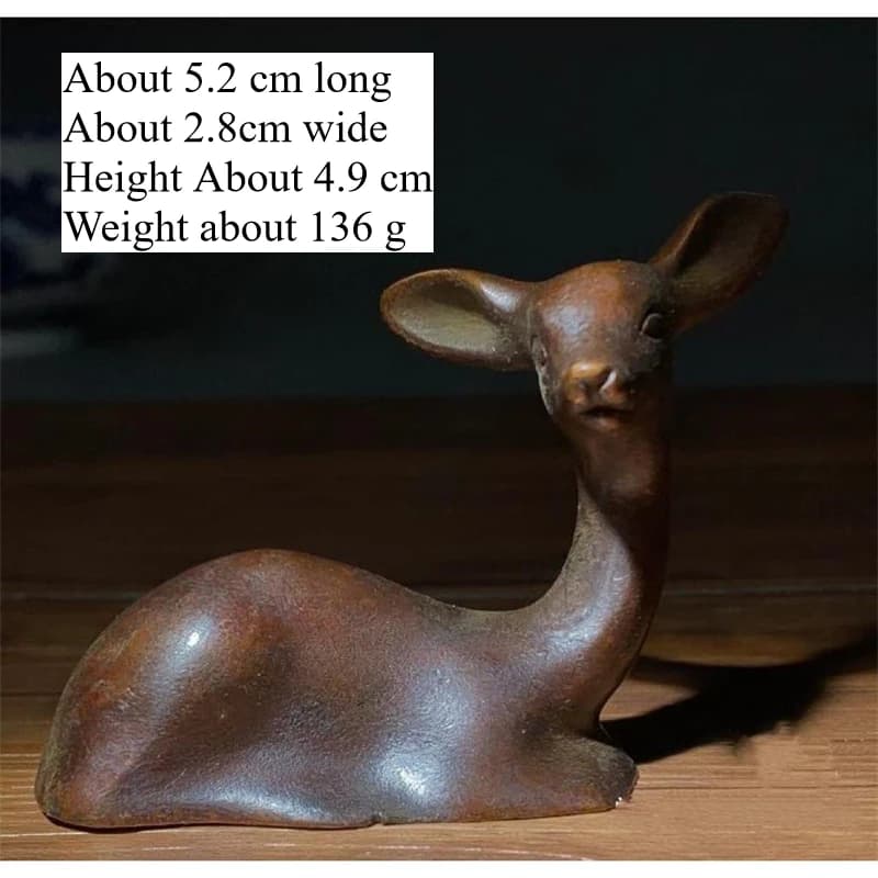 Little Fairy/Antique Copper Deer Creative Home Garden Ornaments Miniature Statue Ornaments Animal Ornaments Tea Pets Crafts Gift