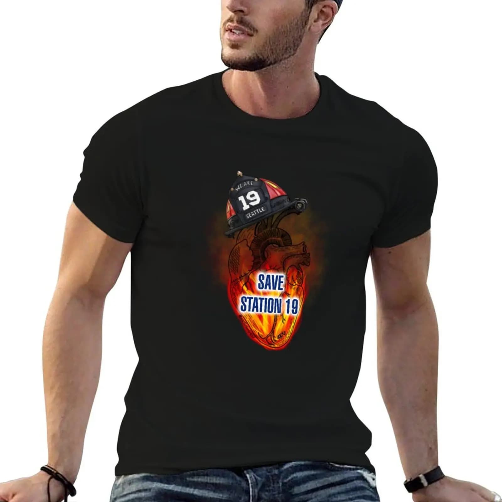 Save Station 19 T-Shirt sweat plus sizes shirts graphic tee men