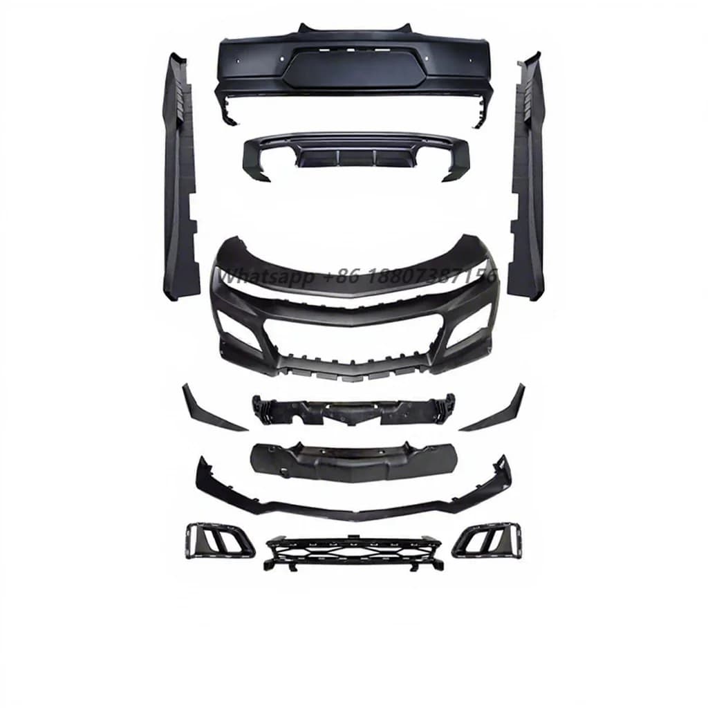 High Quality PP Material for Camaro Upgrade to ZL1 Style Body Kit with Front Bumper Grill Rear Bumper Side Skirts