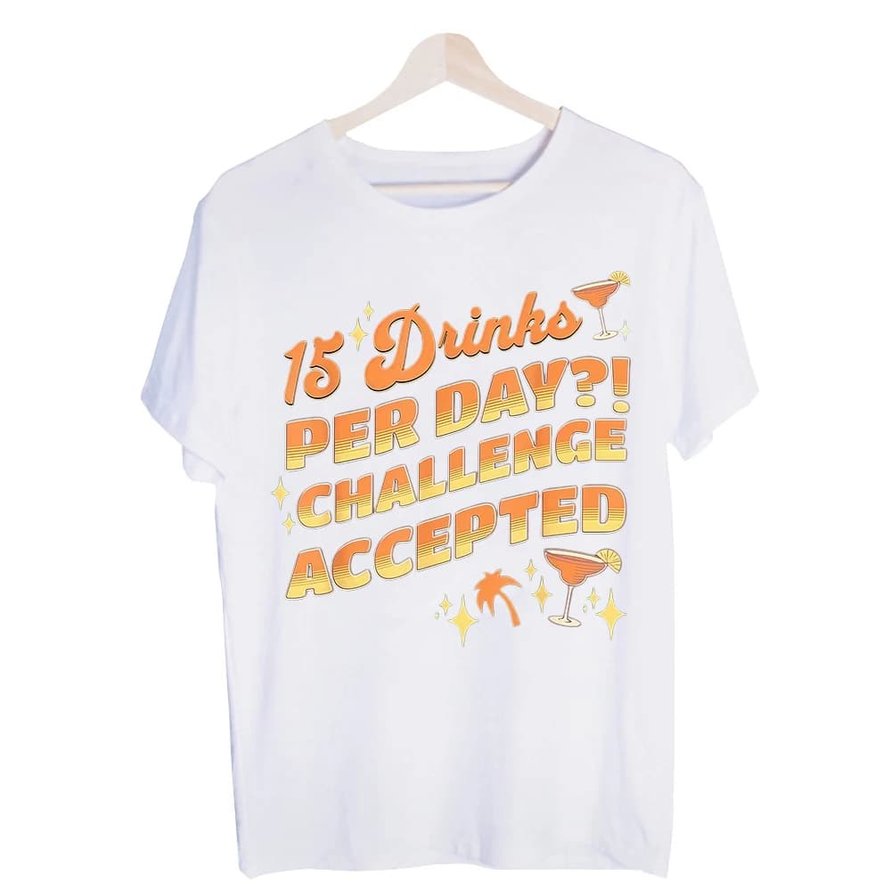 Men's Drink and Text Slogan Graphic Tee, Short Sleeve Crew Neck T-Shirt with Retro Style for Summer Vacation and Casual Outfits