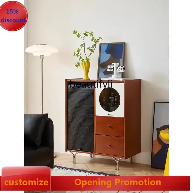 ss8350 Medieval style dining side cabinet integrated against the wall tea bucket cabinet storage entrance porch rack