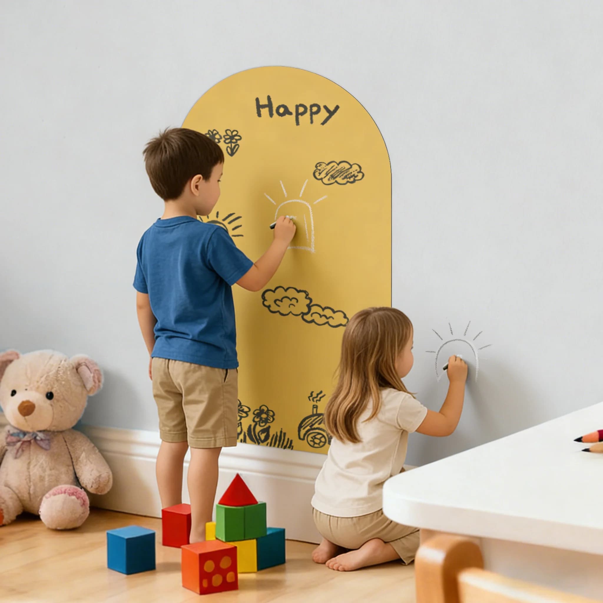 Whiteboard Wall Sticker Set - Magnetic, Erasable, Residue Free, PVC Material, Perfect for Home Decoration