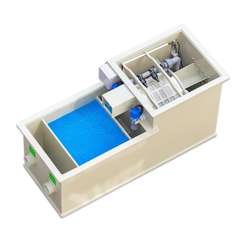Qlozone Koi Fish Pond Combi Drum Filter Outdoor PP Material Eco-Friendly 5m/h Flow Rate External Multi-Stage Filtration System