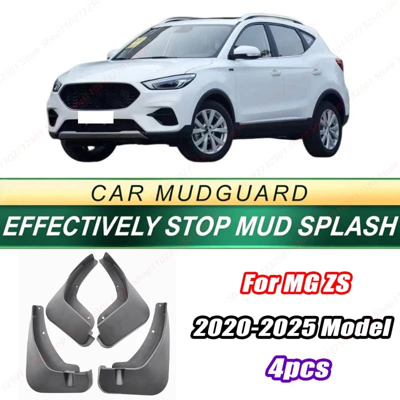 For MG ZS 2020-2025 Model 4PCS Front Rear Mud Flaps Splash Guards Fender Mudguards Auto Accessories