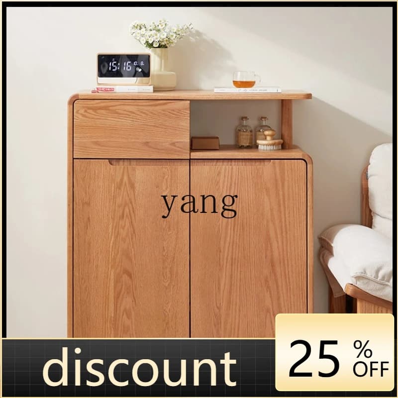 LH log wind living room small apartment solid wood shoe cabinet entrance porch partition locker
