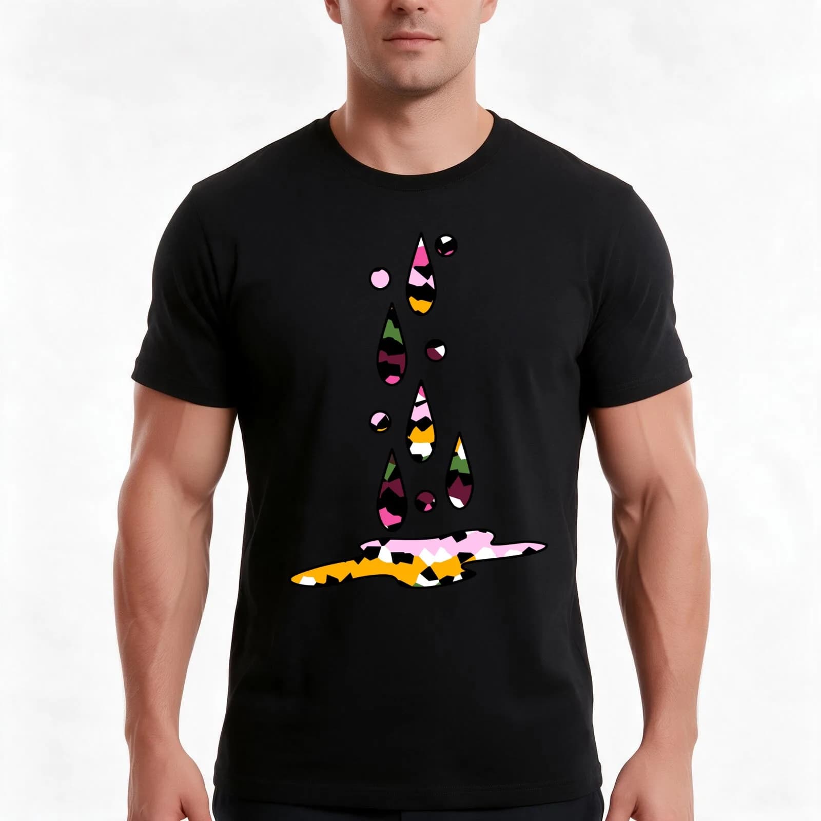 Mardi Gras Confetti T-Shirt, Summer Casual Cotton Tee, Oversized Streetwear Tops, Vintage Graphic Print, Loose Fit Short Sleeve