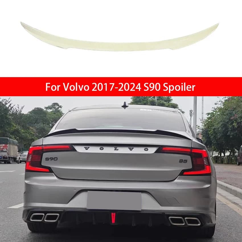 For VOLVO 2017 2018 2019 2020 2021 2022 2023 2024 S90 ABS Exterior Rear Spoiler Tail Trunk Boot Wing Decoration Car Styling