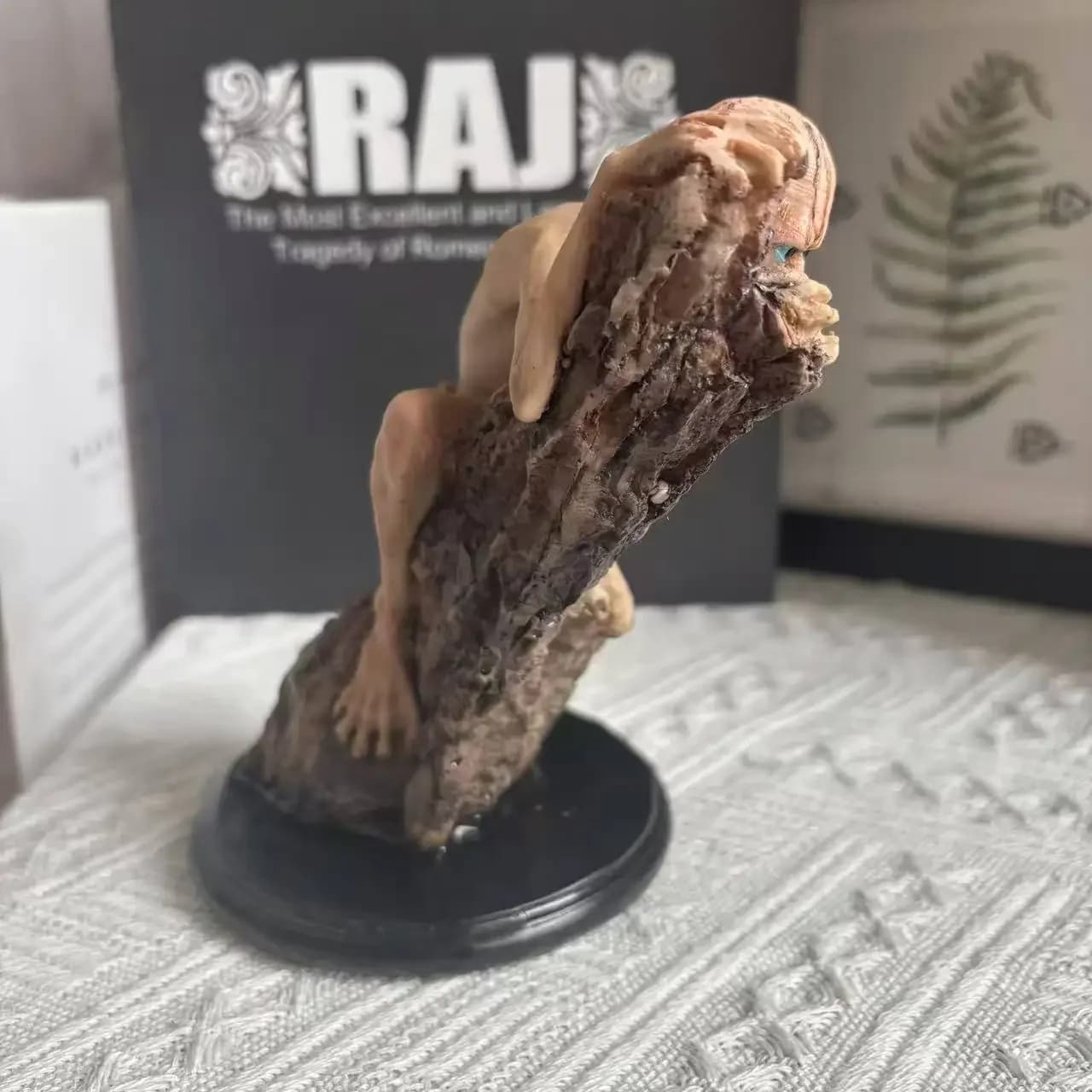 Creative Resin Figurine Tree Climbing Style Colorful Statue Imitation Copper Decor for Collection