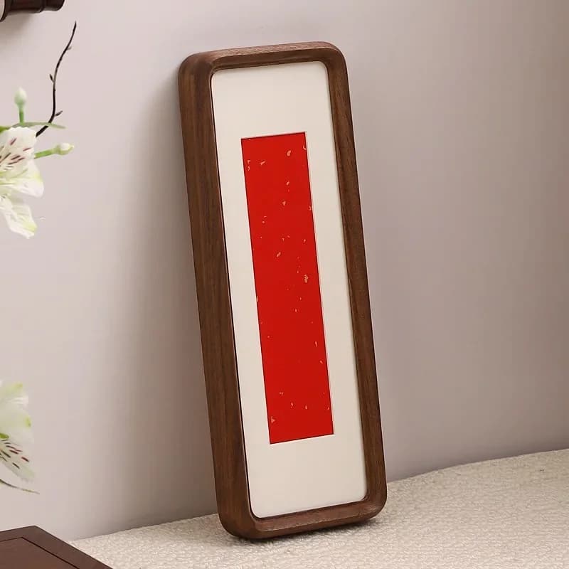 Walnut & Teak Solid Wood Long Bar Picture Frame - Decorative Photo Frame for Home Décor, Art Display, and Framing