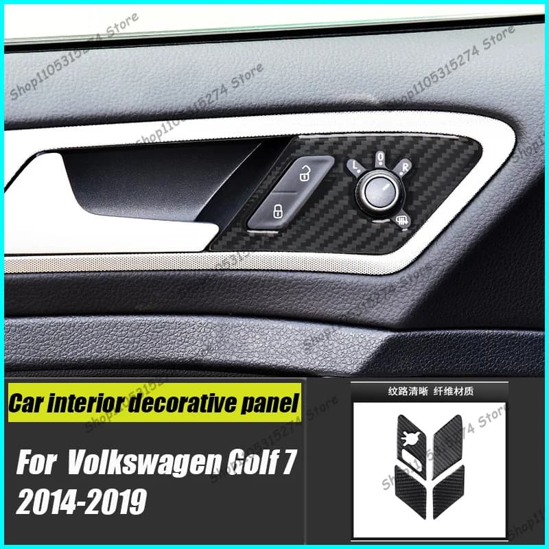 Door Lock Decorative Sticker Is Suitable for Volkswagen Golf 7 Carbon Fiber Golf Rline Car Interior Modification