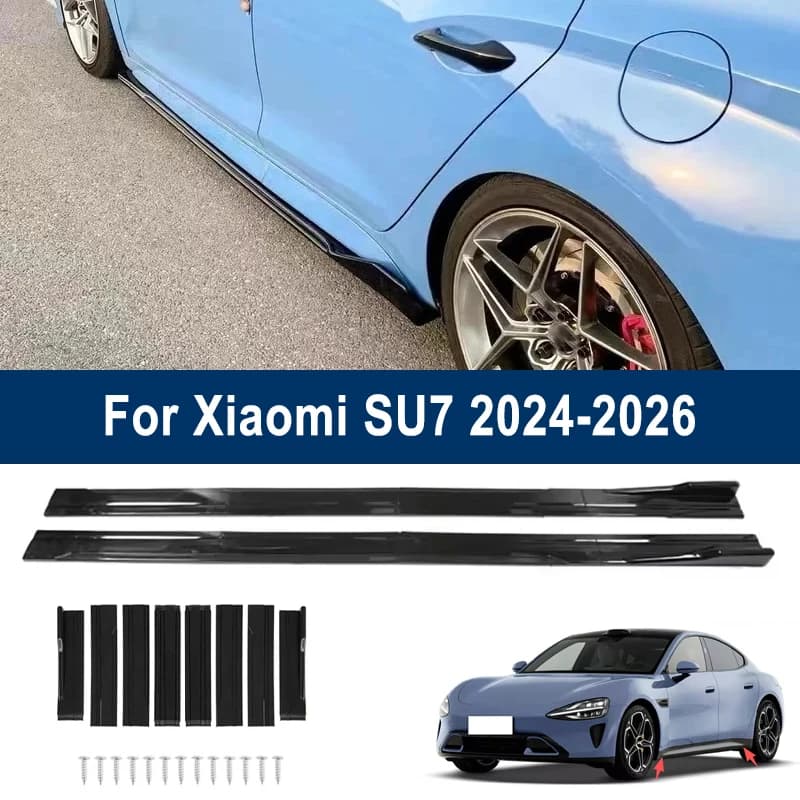 For Xiaomi SU7 2024-2026 2025 Car Side Skirt Splitters Extended Side Spoiler Sport Body Kit Bumper Lip Modified Parts 8Pcs