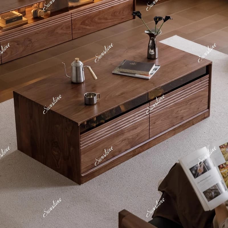 Modern simple storage household floor-to-ceiling living room coffee table TV cabinet combination