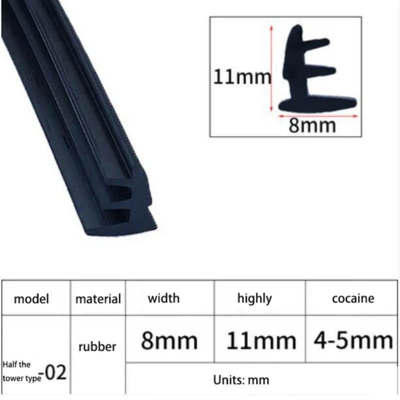1 Meter T Shaped Aluminum Window Door Glass Fixing Rubber Seal Strip Draft Proof Weatherstrip Windproof For Gap