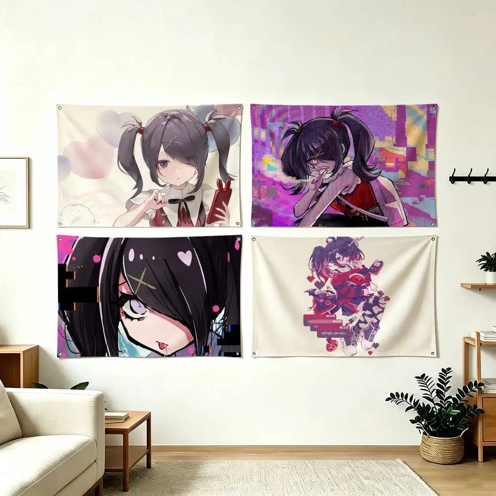 A-Ame chan Needy Streamer Overload Flag Suitable For Party Club Outdoor Interior Wall Decoration Banner Fans Gift