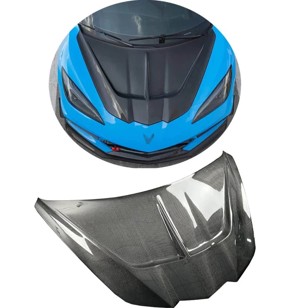 High Quality Carbon Fiber Front Hood for Chevrolet Corvette C8 ST Style Bonnet