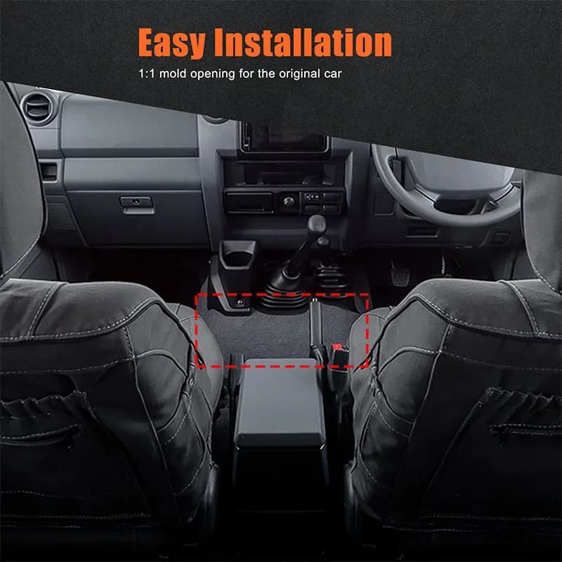 For Toyota Cruiser LC70 76 78 79 ABS black car central control storage box cup holder car interior decoration accessories