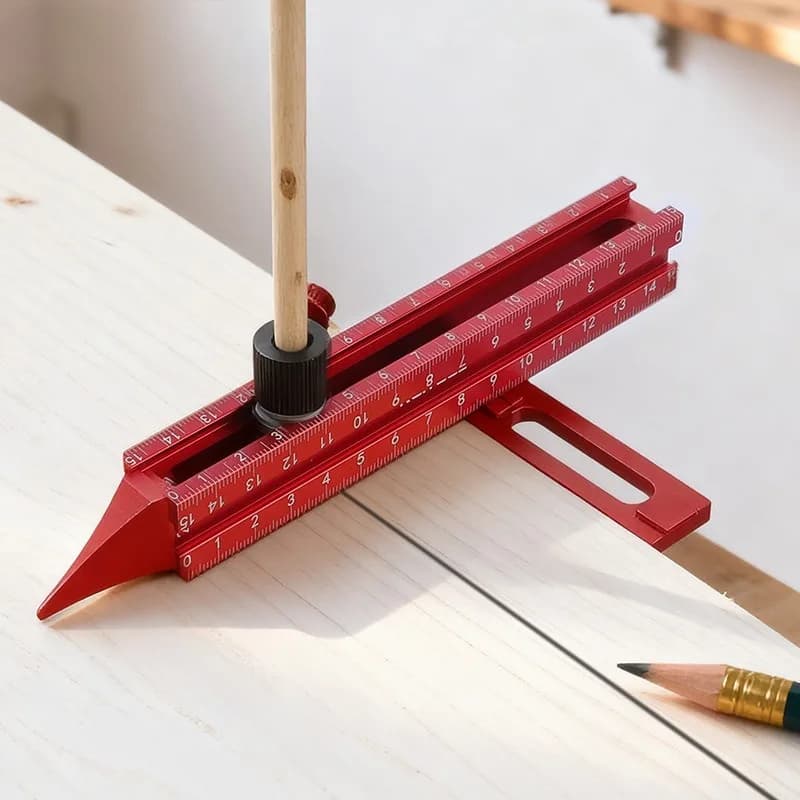 Magnetic Aluminum Alloy Level Ruler Precision Woodworking Line Locator Multifunctional Professional Hole Positioning Tool