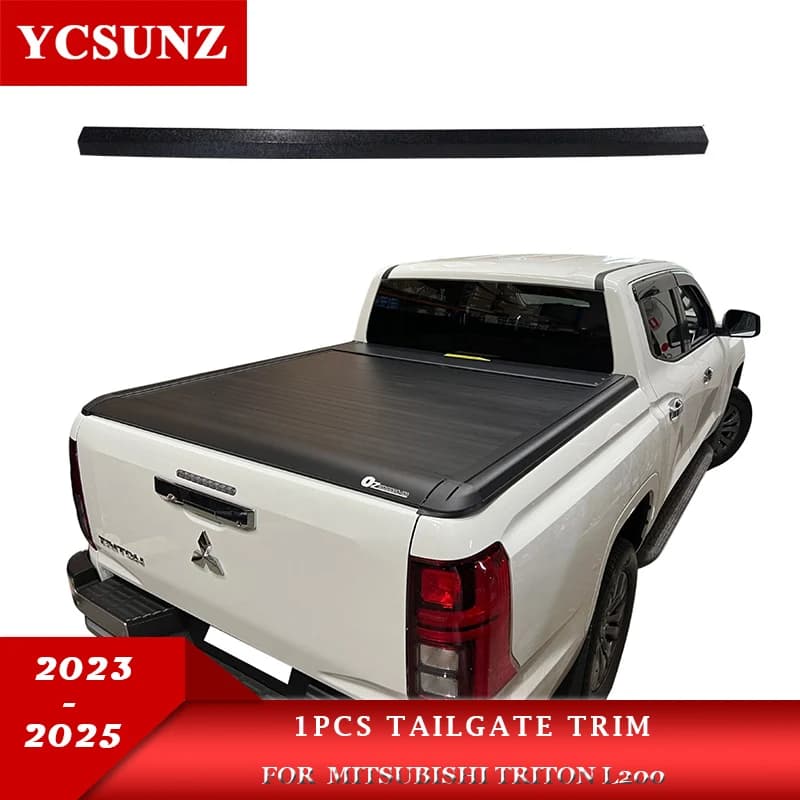 1pcs Tailgate Cover Trim Protection For Mitsubishi Triton L200 MV 2023 2024 2025 Load Bed Caps Double Cabin Car Accessories