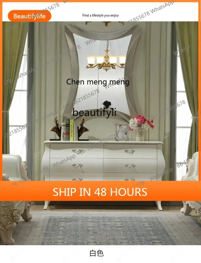 cn8350 ss European-style porch cabinet, living room locker, champagne gold home partition cabinet, door decoration cabinet Frenc