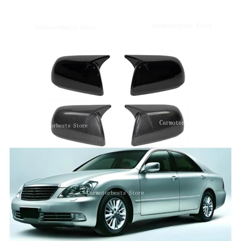 Car  Rearview Side Mirror Cover Fit For Toyota Crown S180 2005 2006 2007 2008  Wing Cap Rear View Case Trim Carbon Fiber