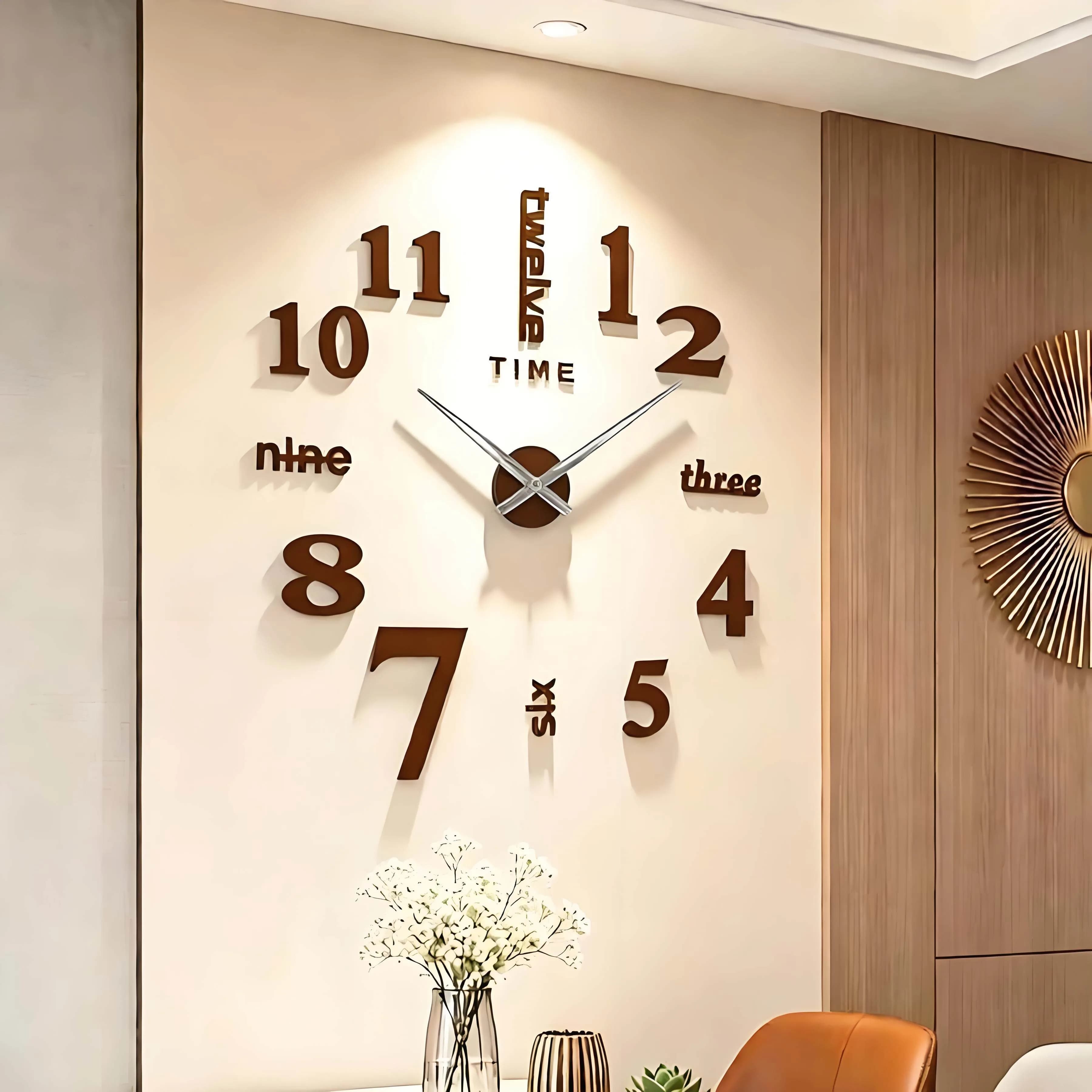 2026 New Fashion 3D Big Size Wall Clock Mirror Sticker DIY Wall Clocks Home Decoration Wall Clock Meeting Room Wall Clock