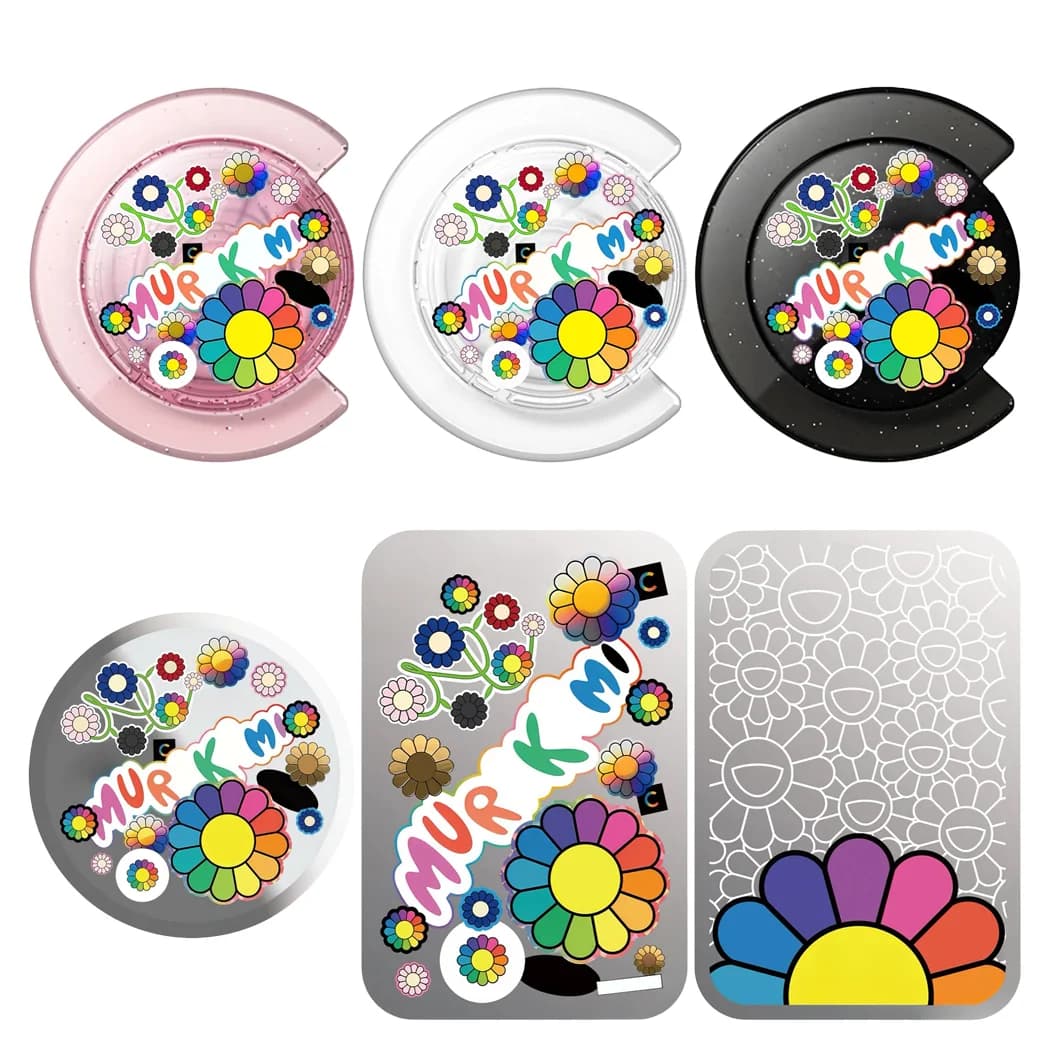 Cartoon Multicolor Flower Petal Phone Grip Card Holder Magnetic Folding Phone Stand for IPhone Holder Mount Support for Galaxy