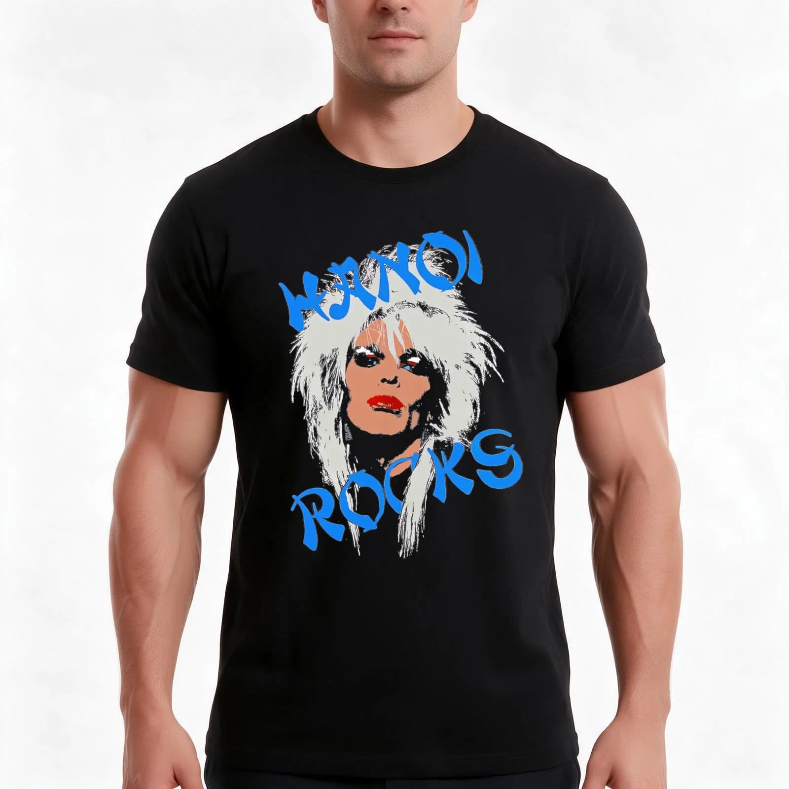 Hanoi Rocks T-Shirt, Summer Casual Cotton Tee, Oversized Streetwear Tops, Vintage Graphic Print, Loose Fit Short Sleeve