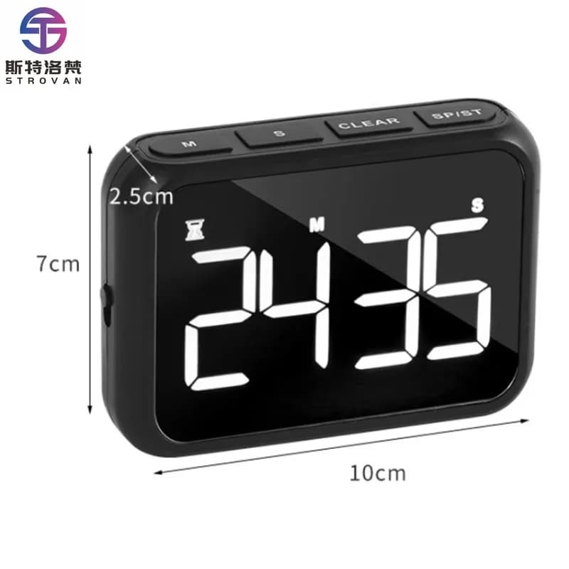 Multifunction Rechargeable Large Screen LCD Electronic Timing Reminder Alarm Clock Kitchen Baking Timer