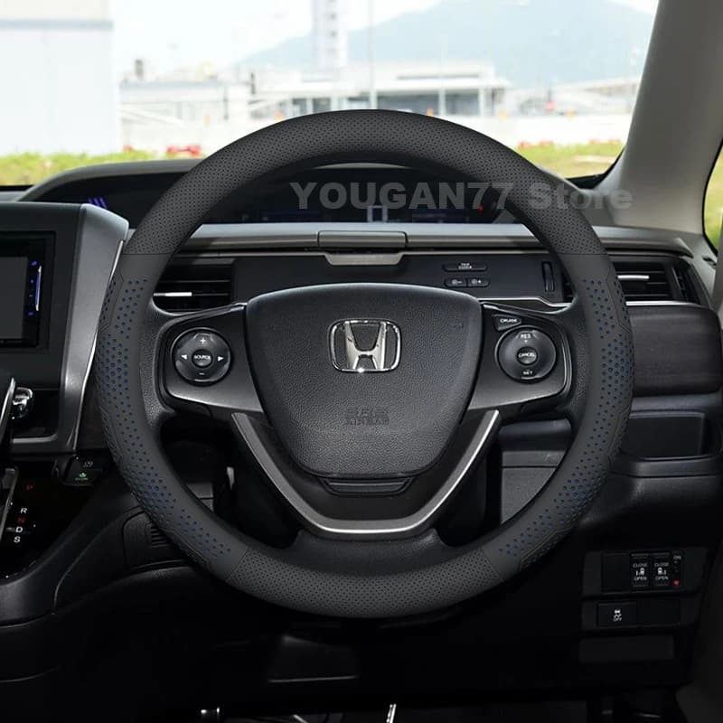 Leather Car Steering Wheel Cover for Honda Freed GB3 GB4 2008-2025 Non-slip Auto Interior Honda Civic IX 9 MK9 Accessories