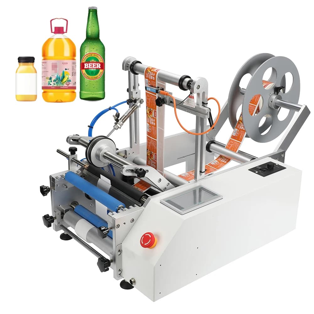 Automatic Desktop Round Bottle Can Labeling Label Machine for Small Business Perfume Bottle Label Applicator Machine