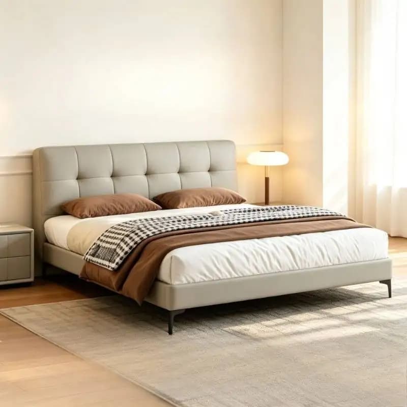 Underlay Bedrooms Bed Nightstand White Wooden Modern Double Bed Bases Headboards Solid Japanese Camas Matrimoniales Furniture