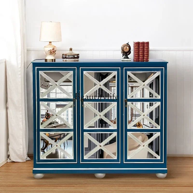 American-style wall-facing entrance cabinet light luxury partition cabinet paint side cabinet screen simple