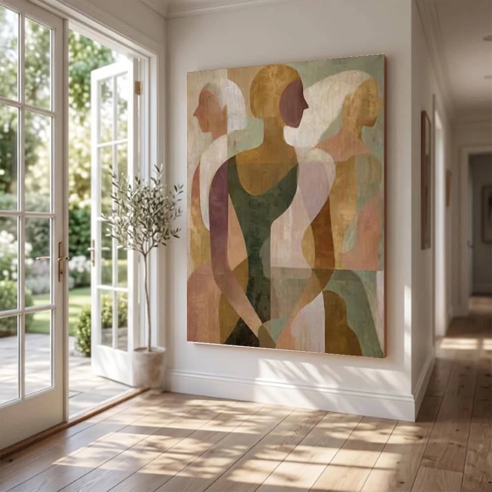 100% Handmade Abstract Oil Painting On Canvas Retro Grey Figure Wall Art Picture For Home Living Room Decor Image Mural Artwork