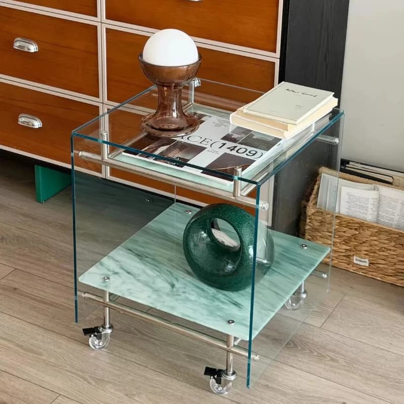 Light luxury marble pattern cart can be moved, small coffee table bedside table, a few corners of the sofa, a few shelves.