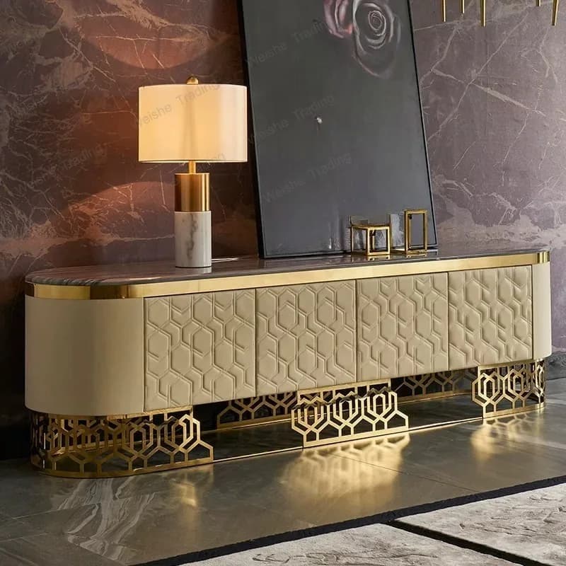 TV cabinet light luxury marble clad locker, designer locker