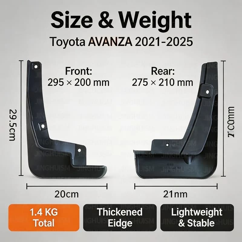 Mudguards FOR Toyota AVANZA 2021-2025 Fenders Car Mud Flaps Splash Guards Black Exterior Modification Accessory Anti Mud Sand